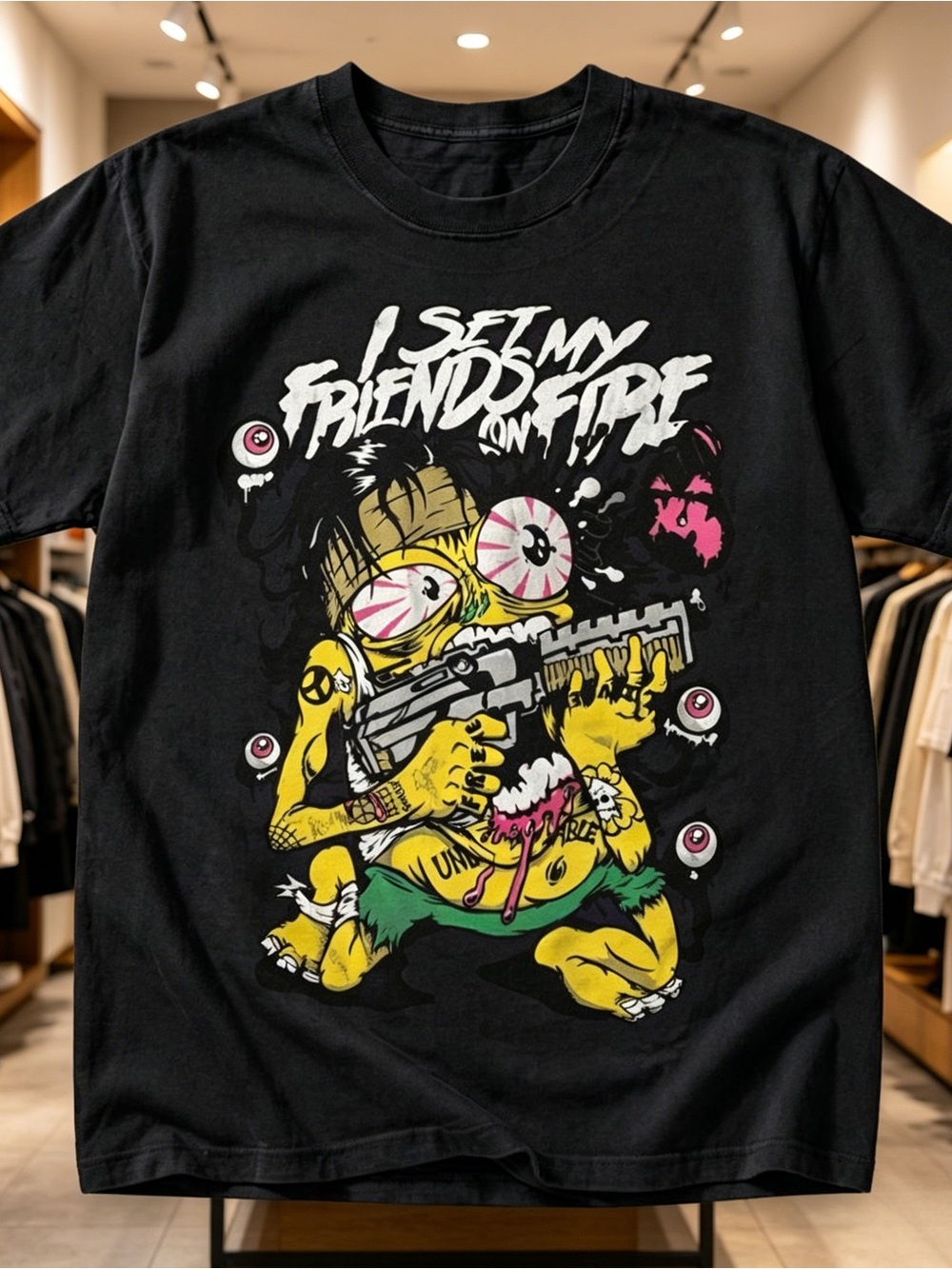 I Set My Friends On Fire band graphic tee unisex shirt Black printed t-shirt